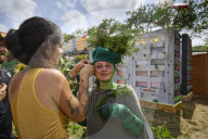 'Telly-shrubbies', morris dancers and living graffiti: Glastonbury's Shangri-La gets a revamp.