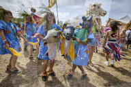 'Telly-shrubbies', morris dancers and living graffiti: Glastonbury's Shangri-La gets a revamp.