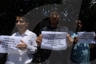 Activists Calls For Global Peace While Demonstrating Outside UN Office In Nepal