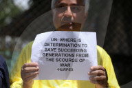 Activists Calls For Global Peace While Demonstrating Outside UN Office In Nepal
