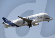 Beluga XL1 taking off from Toulouse Blagnac Airport