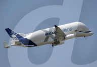 Beluga XL1 taking off from Toulouse Blagnac Airport