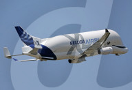 Beluga XL1 taking off from Toulouse Blagnac Airport