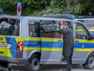 German Police Vehicles On Duty