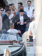 Venice, Bezos - Sanchez Wedding, day 4 guests leave the hotel to reach the wedding ceremony -