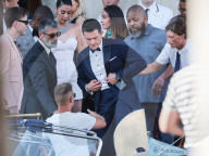 Venice, Bezos - Sanchez Wedding, day 4 guests leave the hotel to reach the wedding ceremony -