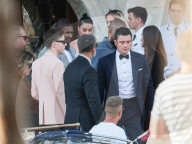 Venice, Bezos - Sanchez Wedding, day 4 guests leave the hotel to reach the wedding ceremony -