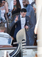 Venice, Bezos - Sanchez Wedding, day 4 guests leave the hotel to reach the wedding ceremony -