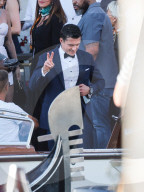 Venice, Bezos - Sanchez Wedding, day 4 guests leave the hotel to reach the wedding ceremony -