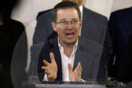 Senator Ricardo Anaya Holds Briefing Conference At Mexican Senate 