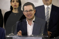 Senator Ricardo Anaya Holds Briefing Conference At Mexican Senate 