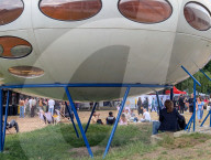 Futuro House In Front Of The Pinakothek Der Moderne In Munich