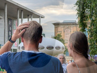 Futuro House In Front Of The Pinakothek Der Moderne In Munich