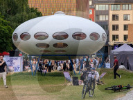 Futuro House In Front Of The Pinakothek Der Moderne In Munich