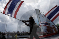 Protesters Calling Thai Prime Minister To Resign In Bangkok.