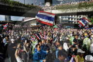Protesters Calling Thai Prime Minister To Resign In Bangkok.