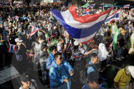 Protesters Calling Thai Prime Minister To Resign In Bangkok.