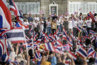 Protesters Calling Thai Prime Minister To Resign In Bangkok.