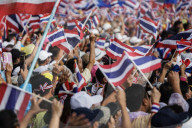 Protesters Calling Thai Prime Minister To Resign In Bangkok.