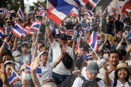 Protesters Calling Thai Prime Minister To Resign In Bangkok.