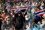 Protesters Calling Thai Prime Minister To Resign In Bangkok.