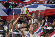 Protesters Calling Thai Prime Minister To Resign In Bangkok.