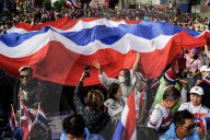 Protesters Calling Thai Prime Minister To Resign In Bangkok.
