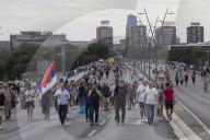 Residents Of Novi Sad Head To Protest In Belgrade