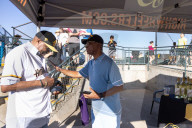 Dusty Baker Throws The Ceremonial First Pitch At Bryant Park In Marysville Calif