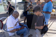 Dusty Baker Throws The Ceremonial First Pitch At Bryant Park In Marysville Calif
