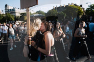 End Of The Pride Parade In Paris At Place De La Nation