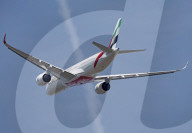 Sixth flight of Emirates Airbus 350-941 at Toulouse Airport