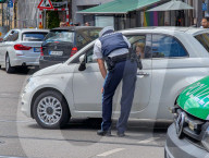 German Police Officers Monitor Munich Traffic