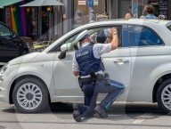 German Police Officers Monitor Munich Traffic