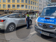 German Police Officers Monitor Munich Traffic