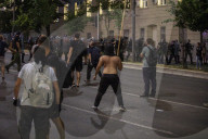 Clash Between Protesters And Gendarmerie In Belgrade