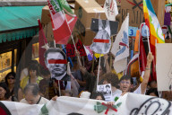 Protestors Against The Wedding Of Jeff Bezos March In Venice