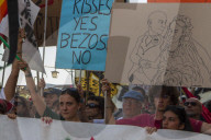 Protestors Against The Wedding Of Jeff Bezos March In Venice