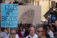 Protestors Against The Wedding Of Jeff Bezos March In Venice
