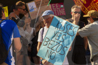 Protestors Against The Wedding Of Jeff Bezos March In Venice