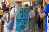 Protestors Against The Wedding Of Jeff Bezos March In Venice