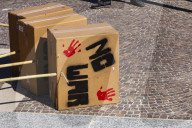 Protestors Against The Wedding Of Jeff Bezos March In Venice