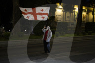 213th Day Of Continuous Protest On Rustaveli Avenue.