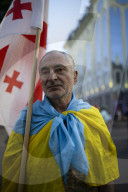 213th Day Of Continuous Protest On Rustaveli Avenue.