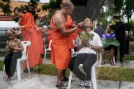 Mass Buddhist Monk Ordination Ceremony For Hill Tribe.