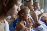 Mass Buddhist Monk Ordination Ceremony For Hill Tribe.