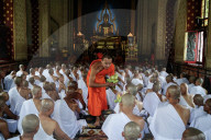 Mass Buddhist Monk Ordination Ceremony For Hill Tribe.