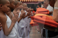 Mass Buddhist Monk Ordination Ceremony For Hill Tribe.
