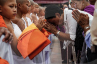 Mass Buddhist Monk Ordination Ceremony For Hill Tribe.