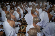 Mass Buddhist Monk Ordination Ceremony For Hill Tribe.
